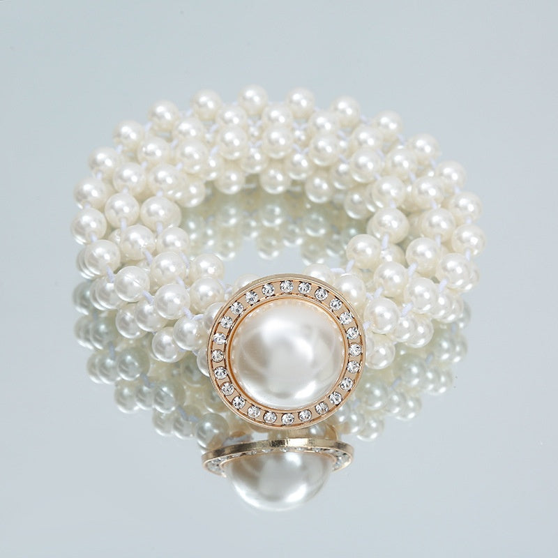 Modeschmuck Damen weiße Perle Taille Kette Dekoration