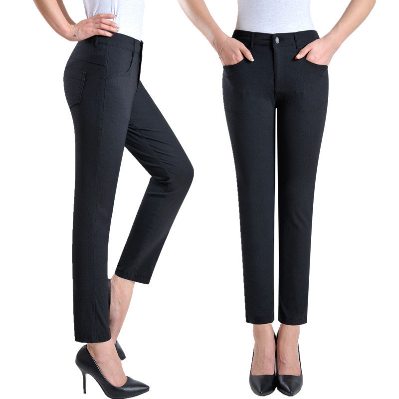 High-Waist Elastic Middle-Aged And Elderly Loose Women's Trousers