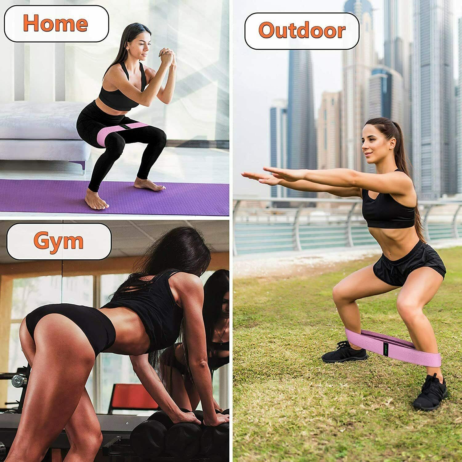 Workout Resistance Bands Loop Set für Fitness, Yoga, Beine und Po-Training