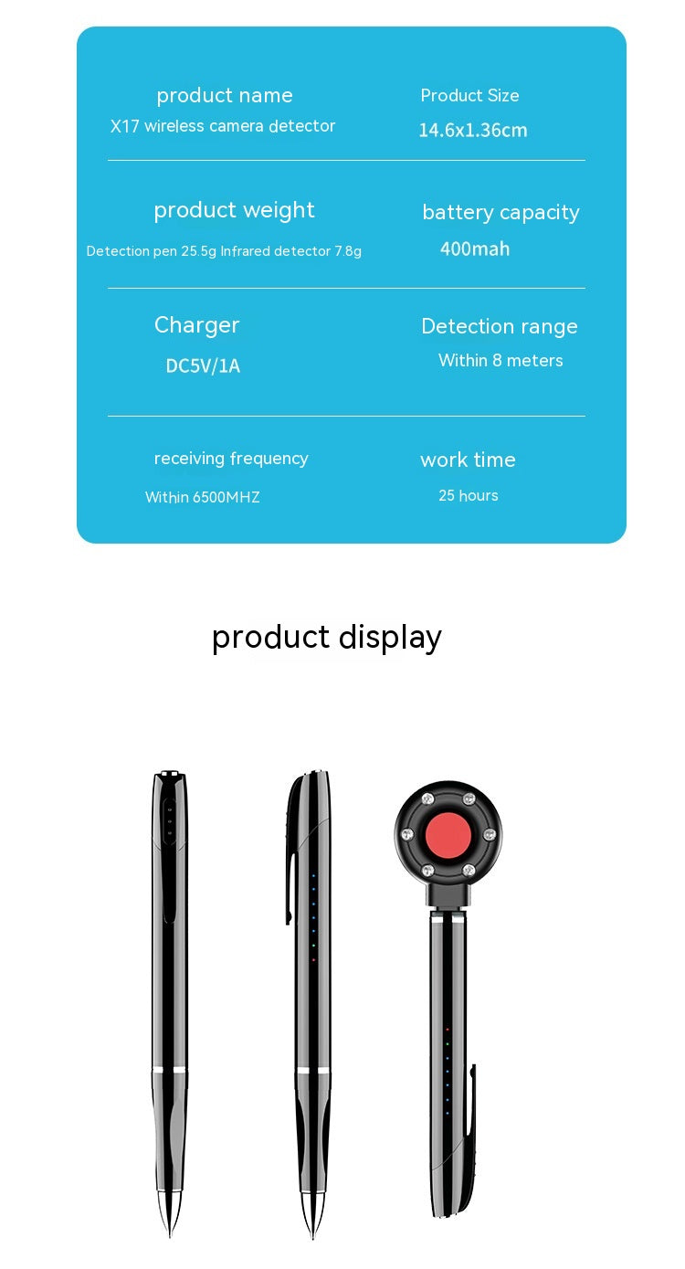 X16 Kameradetektor, Anti-Abhör- und Anti-Diebstahl-Aufnahmegerät