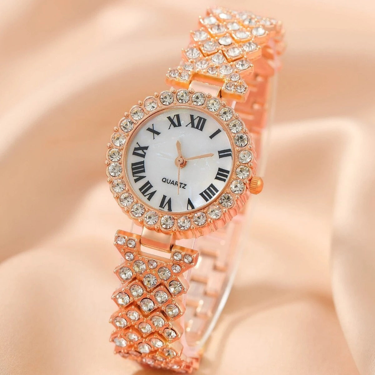 Damenmode Uhr Set mit Diamanten